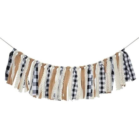 Buffalo Check Plaid Banner Black and White Gingham Spring Summer Fall Winter - Picture 6 of 6